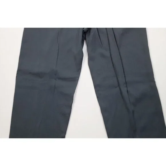 Vintage 50s Streetwear Mens 32x31 Rayon Gabardine Wide Leg Chino Pants Gray USA